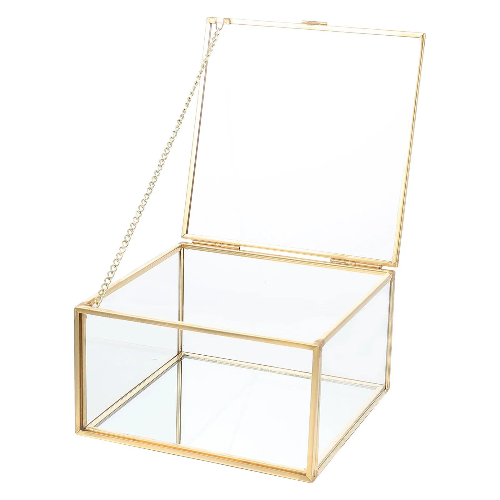 

Premium Material Compact Jewelry Storage Box Simple Design Necklace Bracelet Organizer Glass Storage Box Jewelry Containers