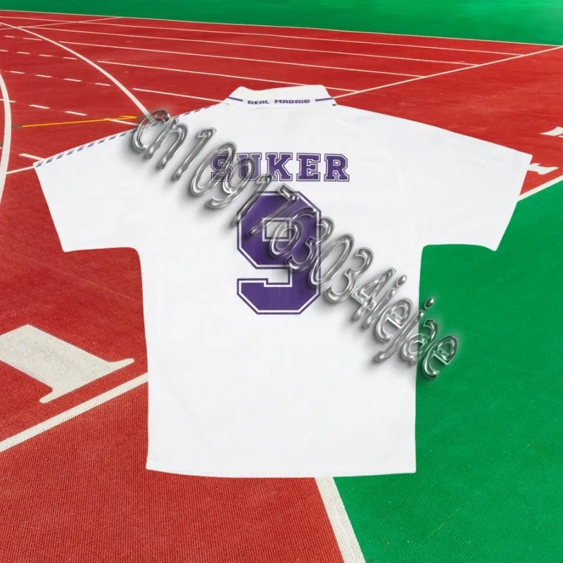 

Vintage motoClassic Remake 1996-97 Suker #9 Soccer Sport T-shirt Home/Away Kit Football Jersey For Adult/Kids