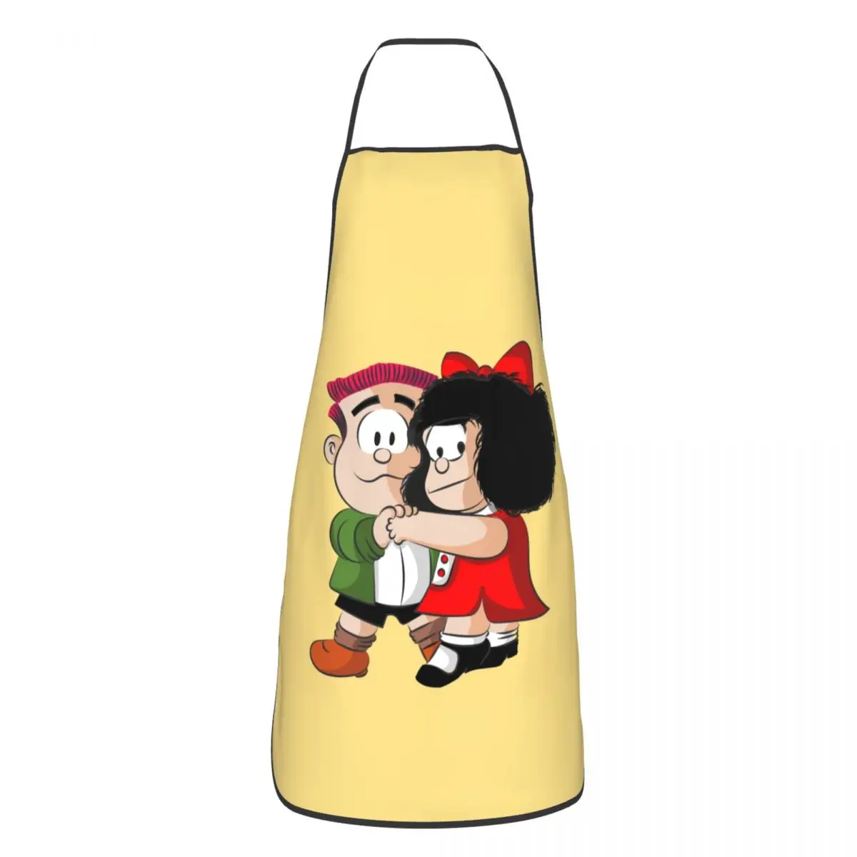 Mafalda And Manolito Dancing Apron for Women Men Unisex Bib Quino Argentina Cartoon Cooking Kitchen Tablier Cuisine Chef Baking