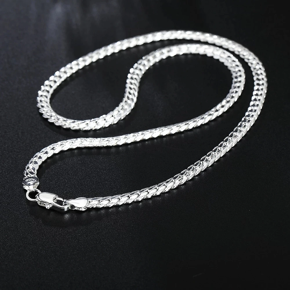 

45-60cm 925 Sterling Silver Luxury Brand Design Noble Necklace Chain for Woman Men Fashion Wedding Engagement Jewelry Gift