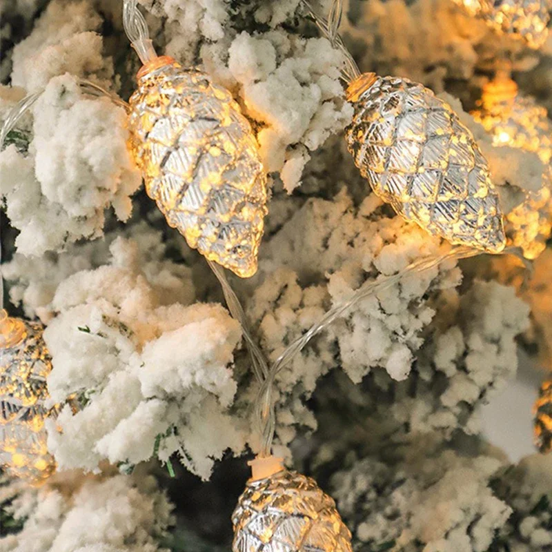 2 متر/3 متر LED الصنوبر المخروط سلسلة أضواء شجرة عيد الميلاد حلي معلقة عيد ميلاد سعيد الجنية أضواء ديكور المنزل 2025 السنة الجديدة #4