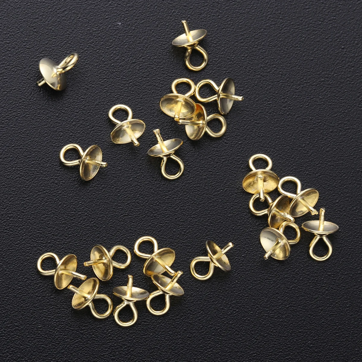 

20pcs 4Mm Jewelry Making Supplies Cup Pearl Screw Eye Pin For Necklace Bracelet Earrings Craft Findings Accessories Gold