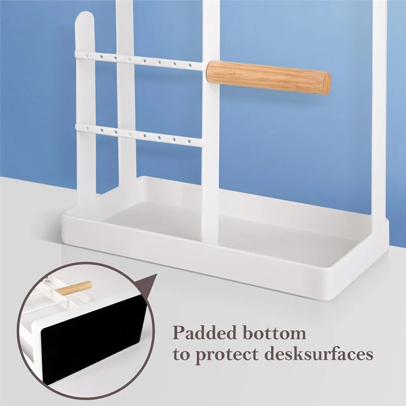 

SHGO-Necklace Hanging Jewelry Stand Holder Organizer With Ring Tray, Small Jewelry Display And Storage Tower