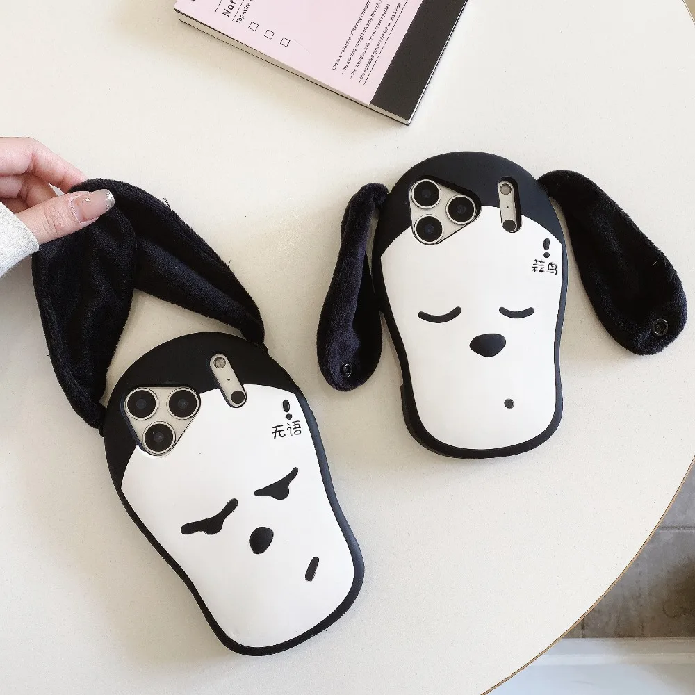 Adorable Dog Phone Case with Hand Strap for iPhone 13 14 15 16 17 Pro Max Plus, Cute Animal Design