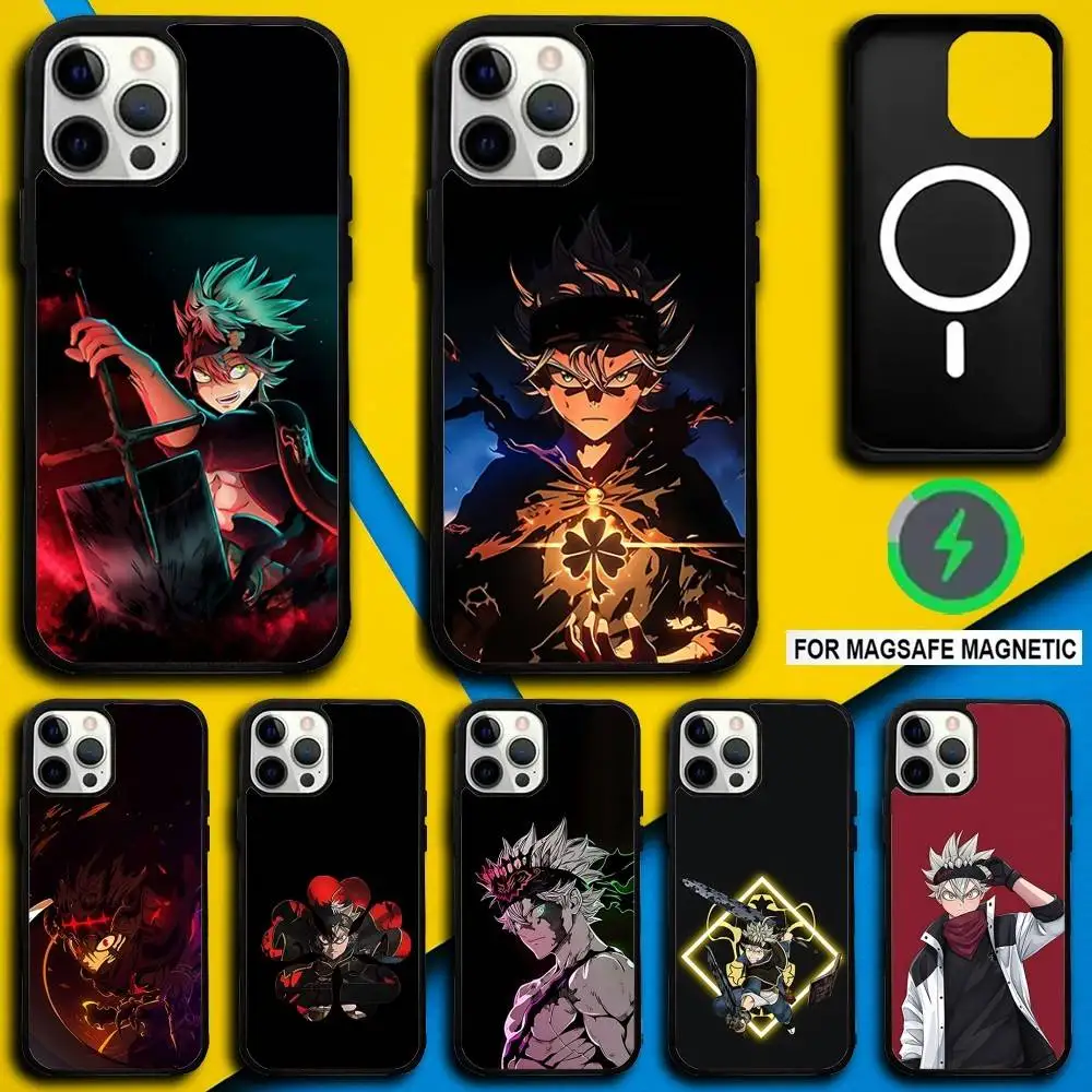 

C-Clover Anime Asta Phone Case For iPhone 16,15,14,13,12,11,Pro,Max,Plus,Mini,SE4,E Magnetic Magsafe Wireless Charging