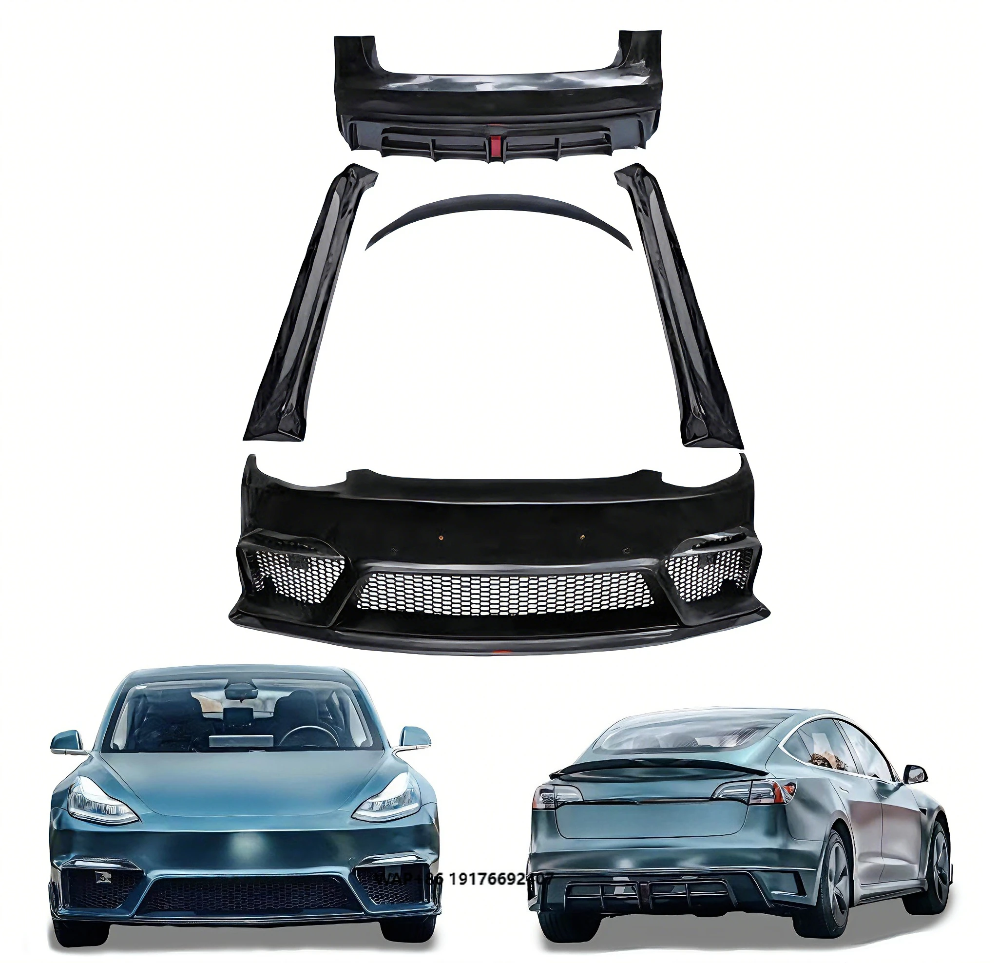 

Body Kit for Model 3 Upgrade CMST Front Bumper Rear Bumper Side Skirts Front Lip Rear Diffuser Rear Spoiler Tuning Carbon