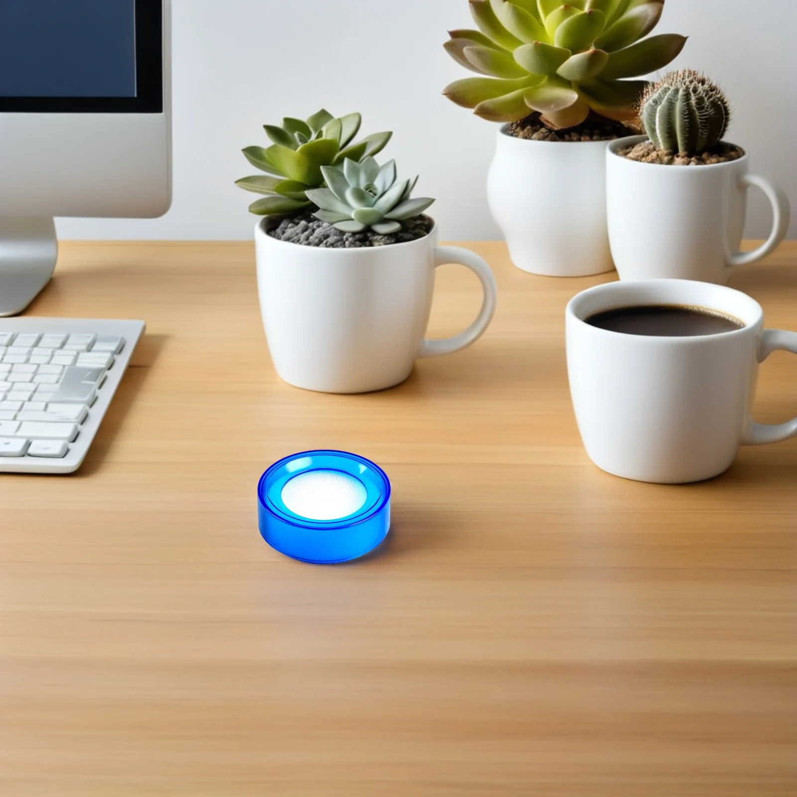 

2pcs Finger Moistener For Counting Money Sponge Cup Cash Handling Tool Bank Office Supplies Round Plastic Sponge Desktop