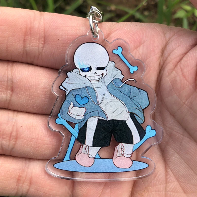 Game Papyrus Asgore Asriel Chara Keychain Cosplay Accessories Cartoon Key Chain Pendant Badge