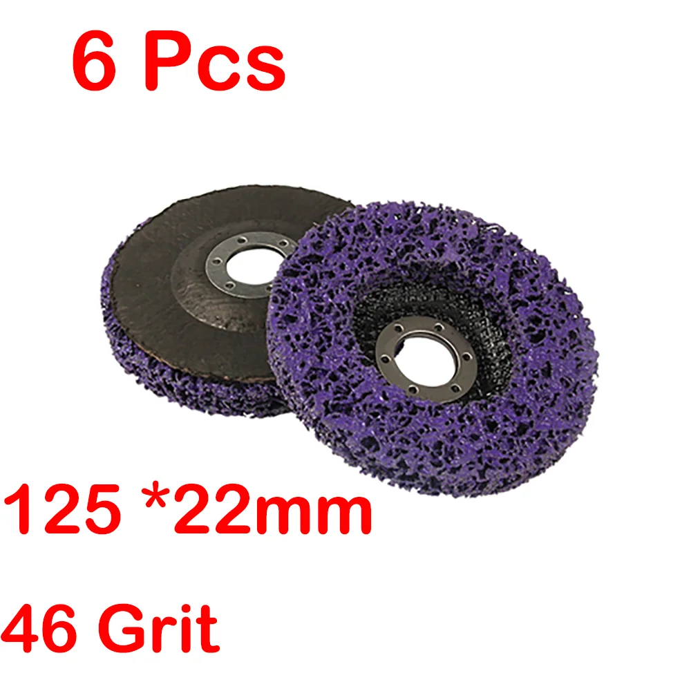 2/6Pcs Coral Disc 125*22mm Poly Strip Disc Abrasive Wheel Paint Rust Removal Clean For Angle Grinder 46 Grit