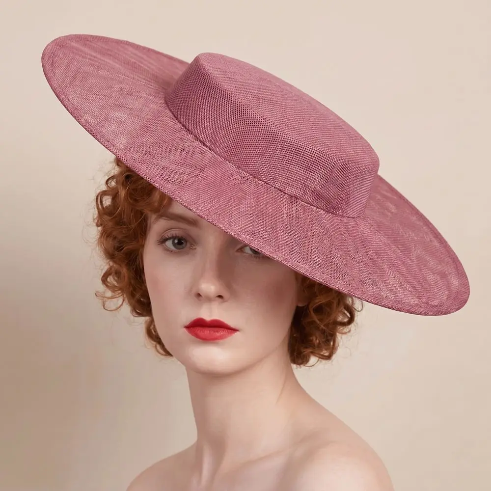 Solid Color Fascinator Base Headpiece Wide Brim Vintage Fascinator Hat 1920s Hair Accessories Multiple Colors Mesh Hat