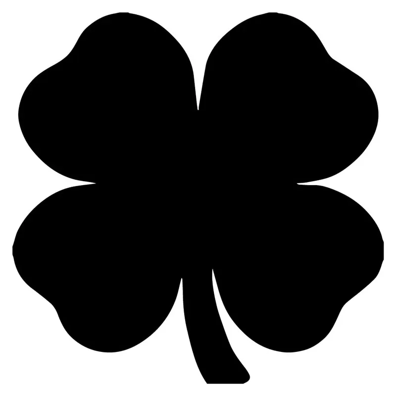 Car Stickers Four-leaf Clover Plant PVC Car Decoration Accessories Decals Creative Waterproof Sunscreen Black/white,16cm*16cm