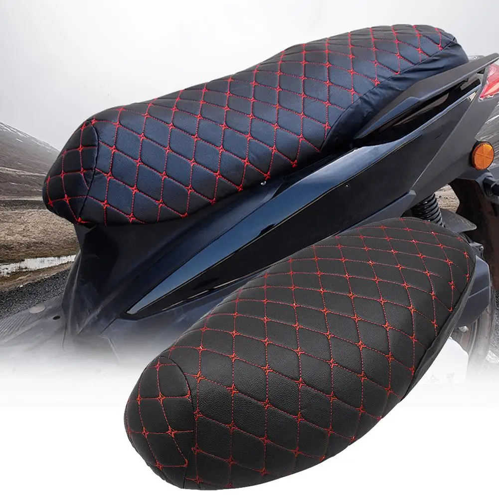 Motorcycle Seat Cushion Cover Accessories Protector Protection Breathable Flexible Storage Anti-Skid PU Leather For Scooter