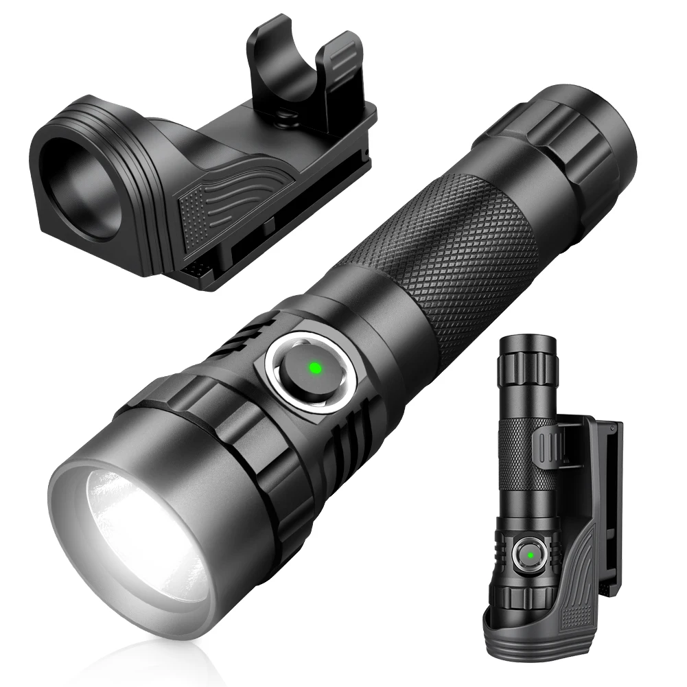 

UniqueFire Tactical Flashlight 3 Modes 2000LM Powerful Police Flashlight with Belt Holster for camping/Law Enforcement-Sentinel