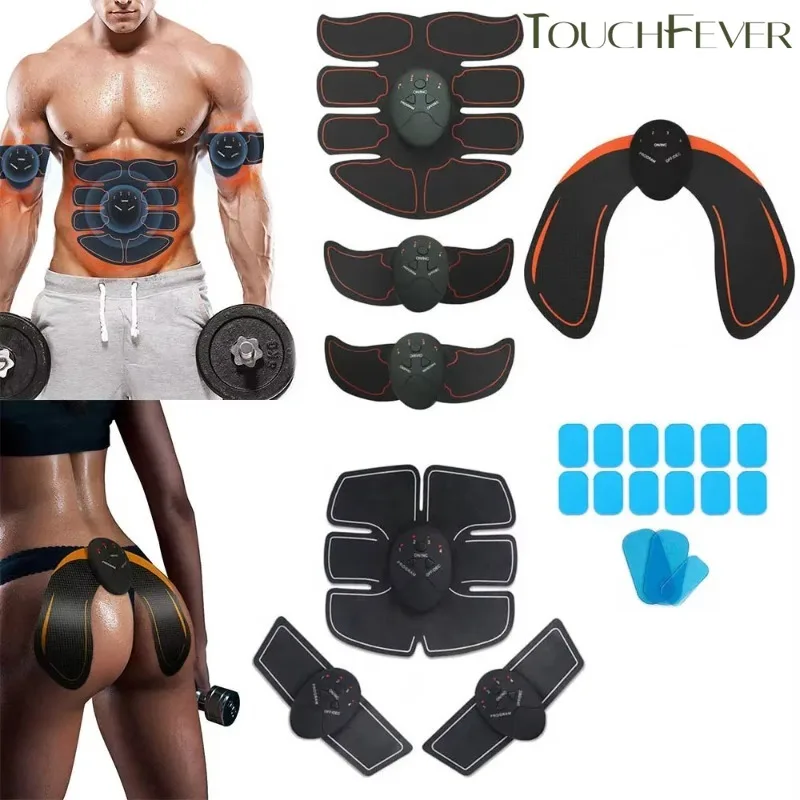 

Wireless EMS Muscle Stimulator for Abs Buttocks Hips - Electric Body Slimming Massager Fitness Trainer Toner with Stickers