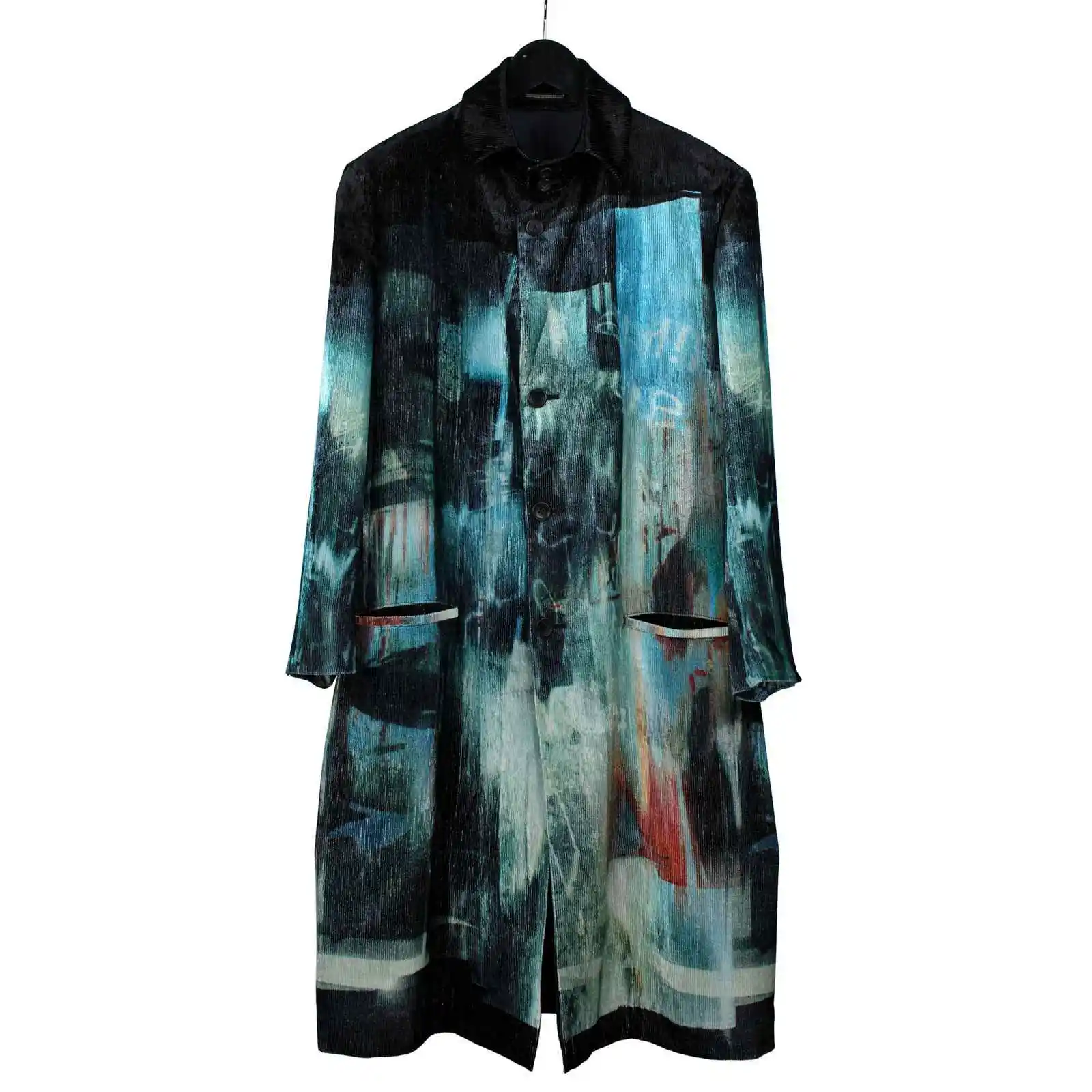 

TOP-YAMAMOTO оригинальный дизайн темное пальто с принтом мужской повседневный костюм новое пальто свободный топ