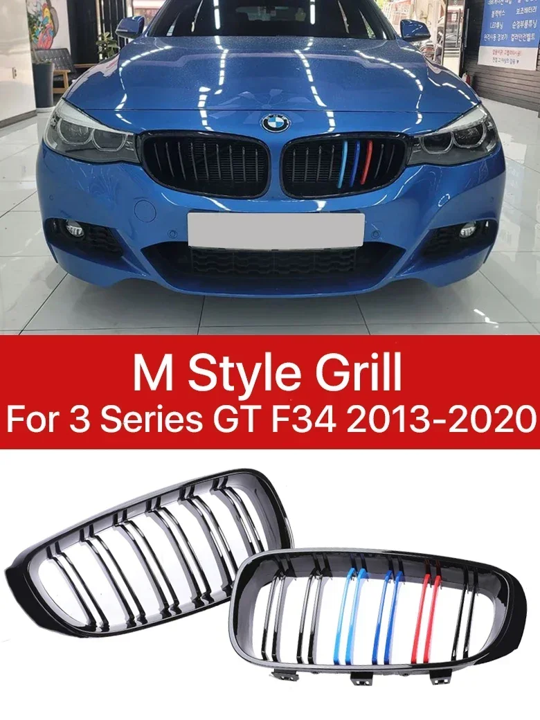 

New! Carbon Fiber M Styles Facelift Grille Front Upper Bumper Kindey Grills Cover For BMW 3 Series Gt F34 2013-2020 320I 328I 33