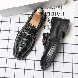 Black Shoes For Men Men's Moccasins Fashion Shoes Men Leather Trend Brown Loafers Brand Big Size Stylish For Sneakers Hip Hop