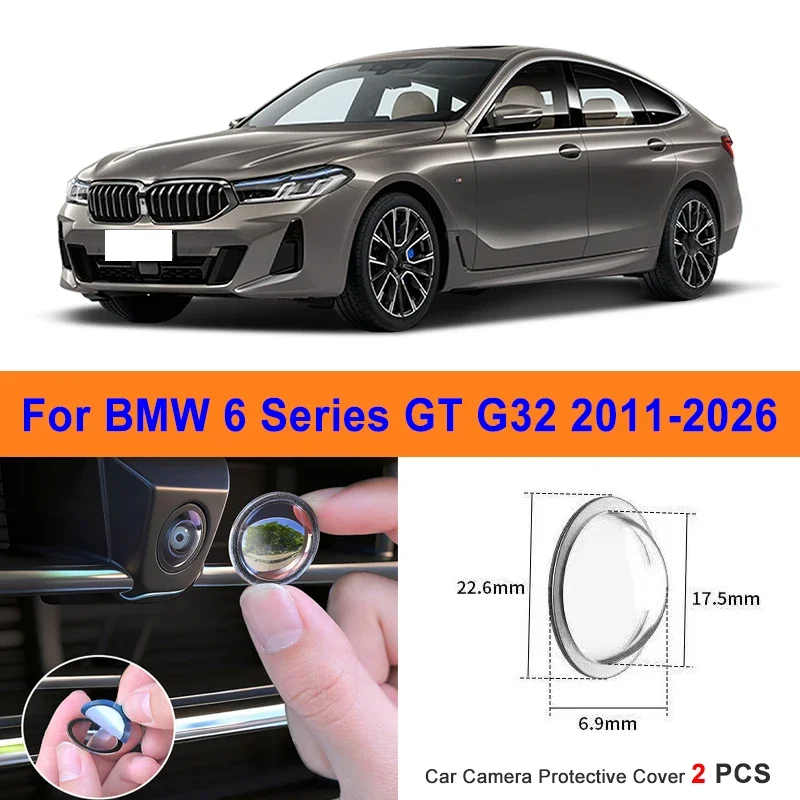 

360 Reverse Image Car Camera Cover Anti-Scratch PC Lens Protector Stickers For BMW 6 Series GT G32 2011-2026 2Pcs