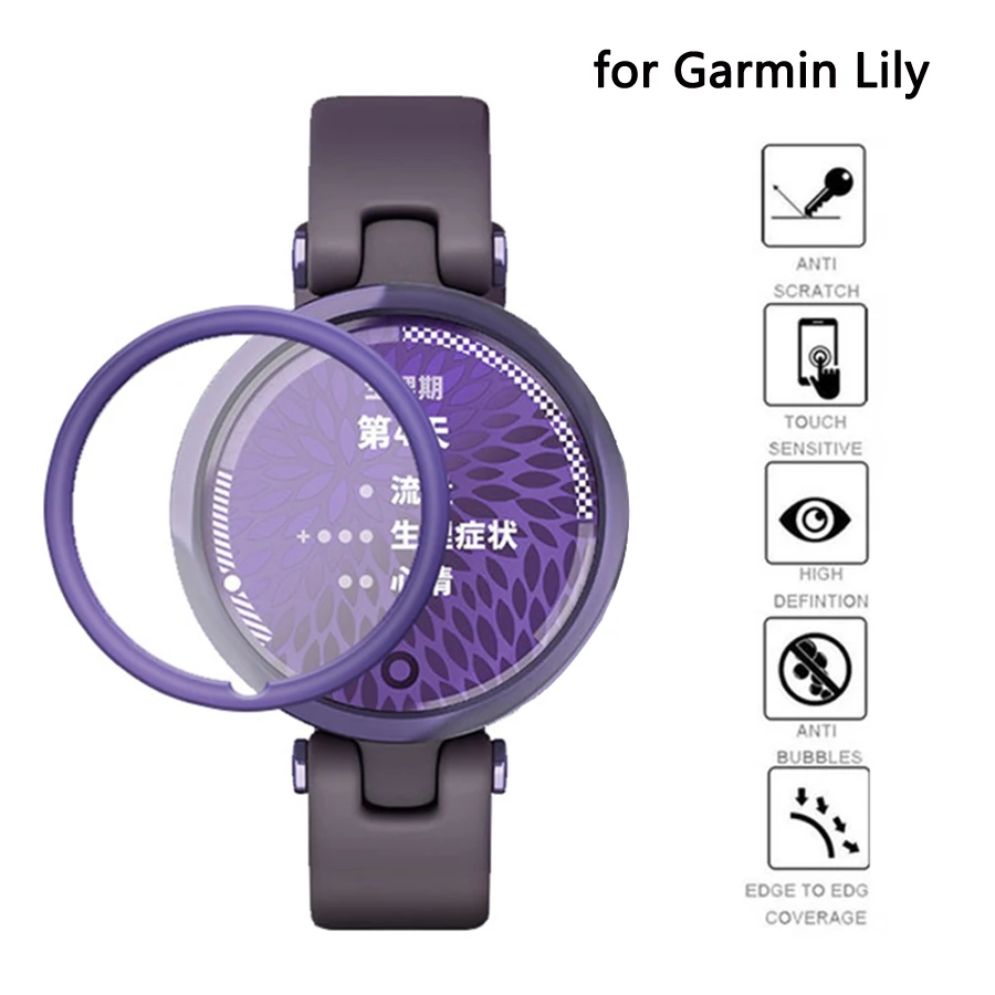 3D 2PCS PMMA Curved Film For Garmin Lily Screen Protector Film For Garmin Lily SmartWatch Protective Film Full Cover (Not Glass)