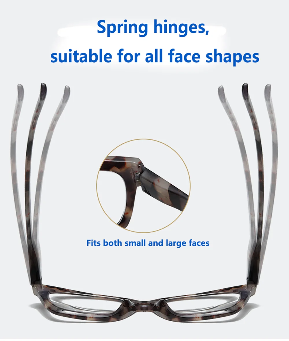 スプリングヒンジ付きリーディンググラス4個 – 汎用性と快適性を両立