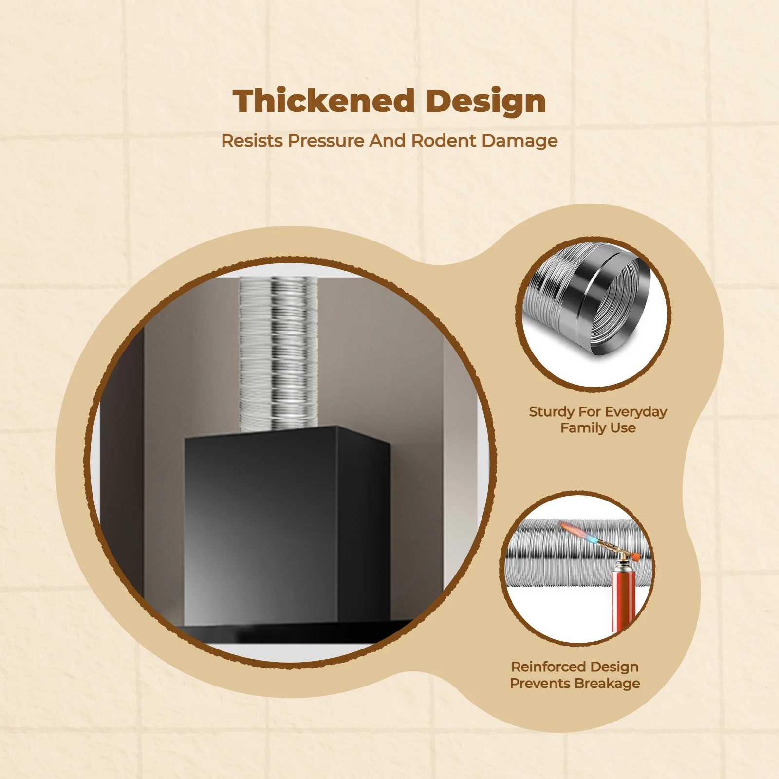 

Range Hood Exhaust, 304 Stainless Steel, Universal