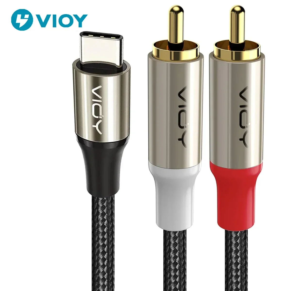 USB-C To 2RCA Cable Type-C To RCA Male Adapter Cable 2RCA Jack USB-C Audio Cable for Phone Samsung Tablet DVD Amplifier Speaker