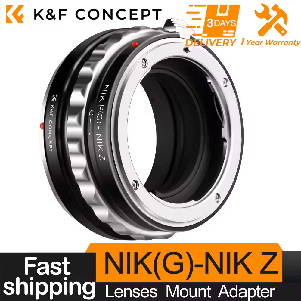 מתאם עדשות K&F CONCEPT עבור עדשות Nikon G AF-S למצלמות Nikon Z6 Z7 תואם למתאם עדשות Nikon F מלא עם תמיכה ב-MF