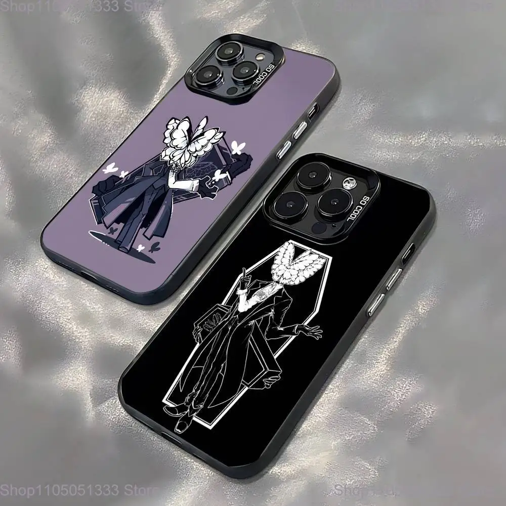 

Limbus C-Company Quixote Butterfly Phone Case For iPhone 16,15,14,13,12,11,Pro,XS,Max,Plus Black Candy Matte Shockproof Cover