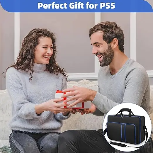 Estuche de Protección para Viajes Compatible con PS5, Bolsa Protectora Portátil para Consolas CD/Digitales, Controles, Tarjetas de Juego, Auriculares para Juegos