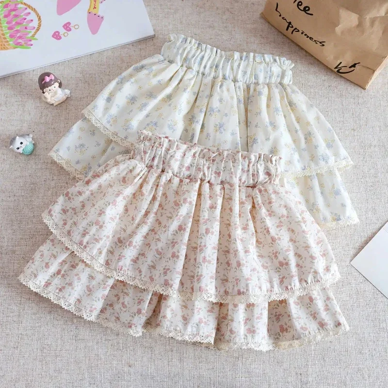 

Girls' Floral Lace Short Pants Skirt 2025 Summer New Style