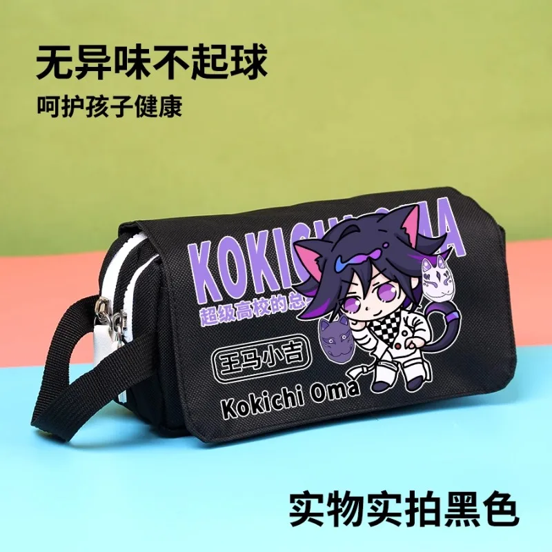 Anime Game Danganronpa V3: Killing Harmony Cosplay Kokichi Oma Campus studente portatile Flip Pencil Case regalo di cancelleria