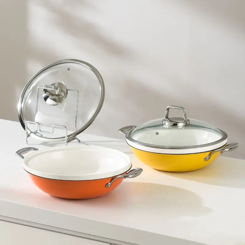 Buffet heating pot, hotel breakfast commercial, stainless steel buffet stove, colored ceramic inner basin