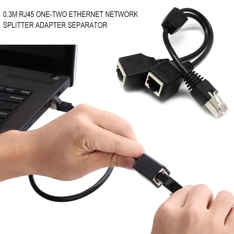 ANPWOO Ethernet Splitter Adapter 0.3 M Laptop Professional Ethernet Network Adapter with Network Cable Extension Cable
