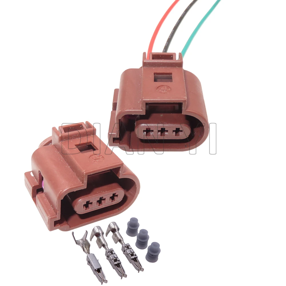 1 Set 3 Way AC Assembly Car Wiring Terminal Connector 3B0973703A Auto Waterproof Socket with Cables