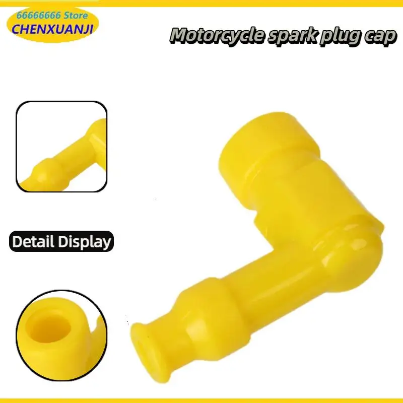Yellow  Spark Plug Cap Boot Waterproof Non Resistor Silicone Spark Plug Cap Suitable for Motorcycle Scooter Dirt Bike ATV Hot