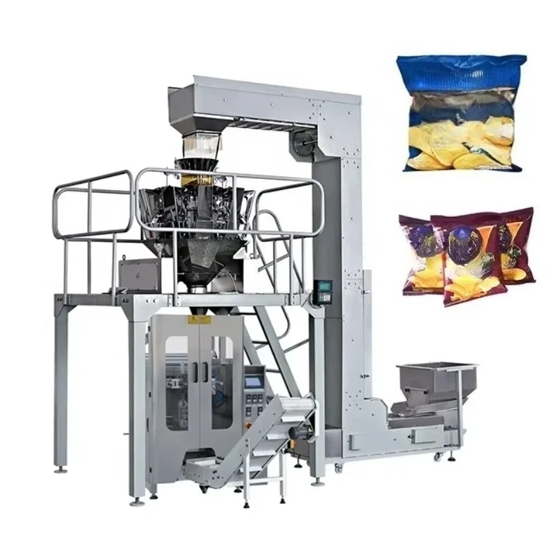 Customized Fully Automatic Weighing Packaging Machine for Corn Puff Fried Puffed Snacks Food Bag Packing Equipment