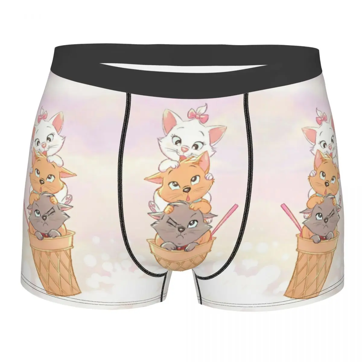 

Мужское крутое нижнее белье Aristocats на заказ, трусы-боксеры с котом, мангой, эластичные шорты, трусы, трусы