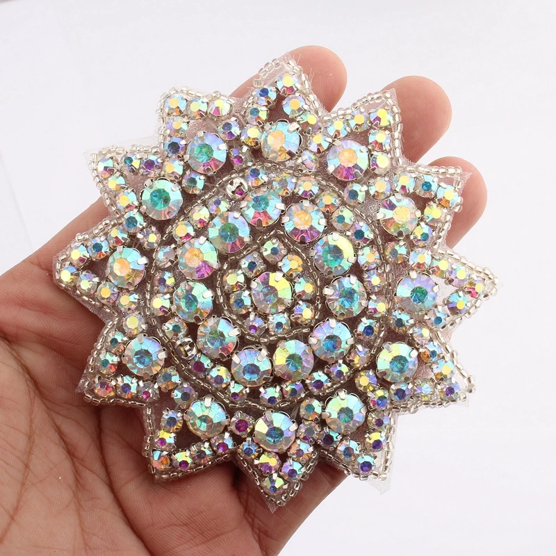 1PC Patch Rhinestone Hot fix Applique Strass Sewing Appliques For Shoes Rhinestone Iron On Patch Motif Applique DIY Crystals