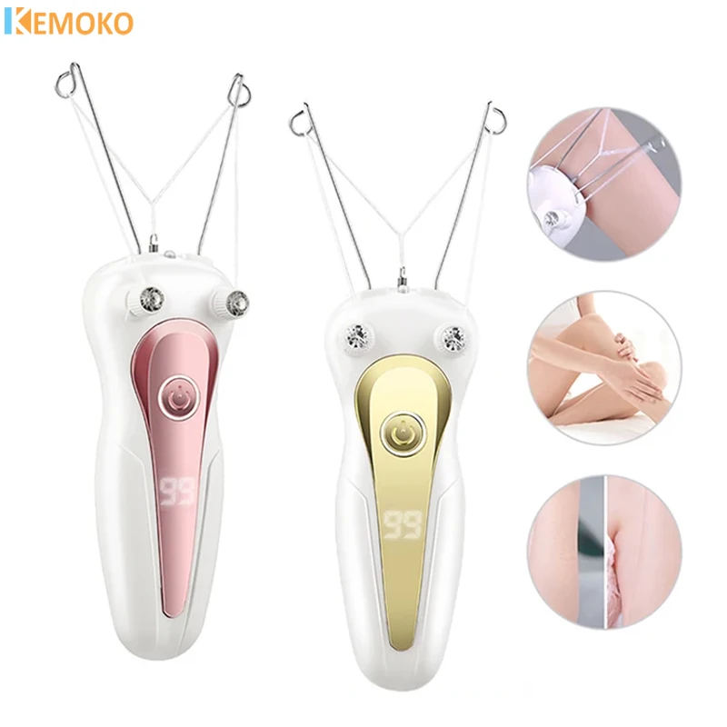 

Mini Electric Facial Body Hair Removal USB Cotton Thread Epilator Shaver Trimmer Devices for Women Lip Chin Arm Neck Leg Ladies