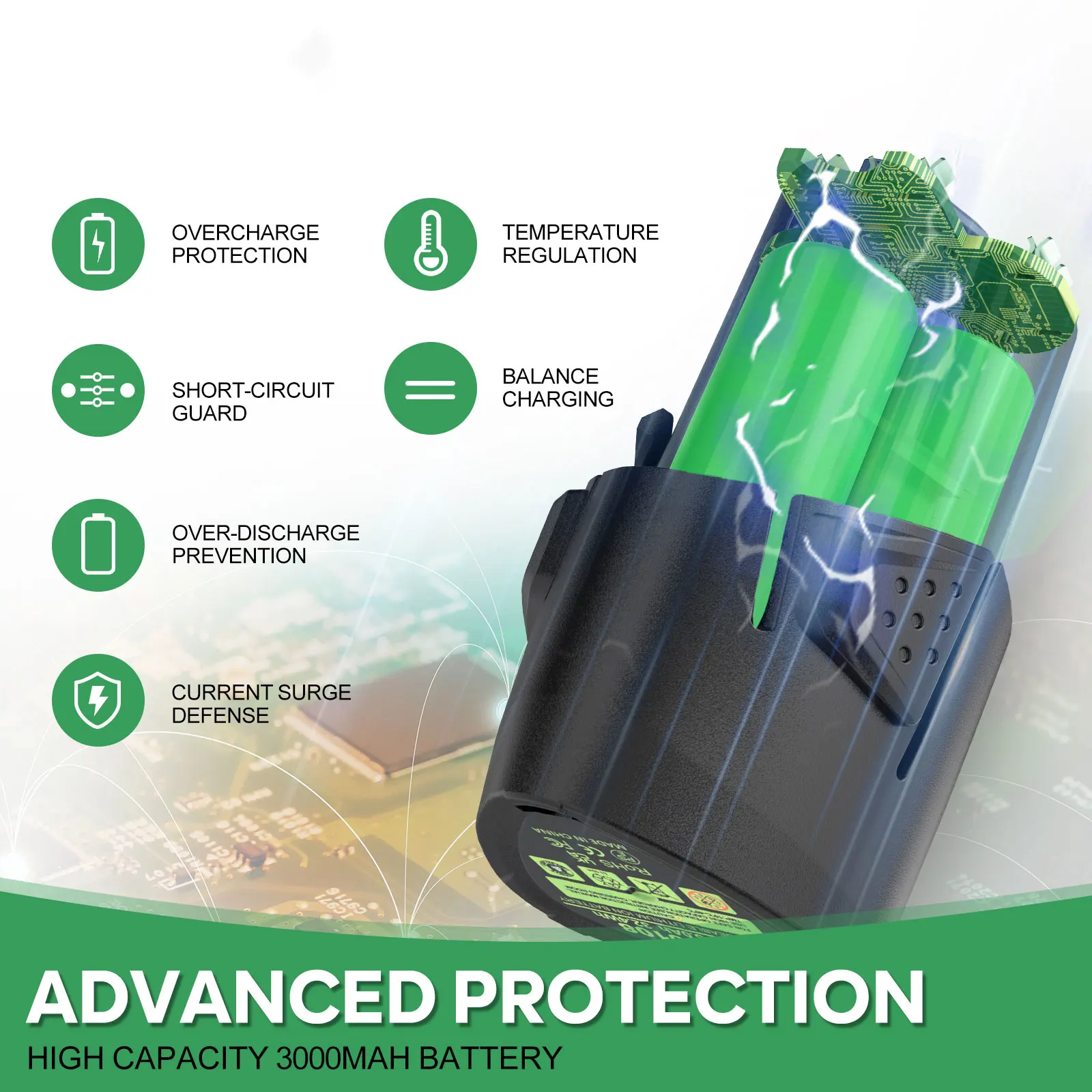 Dreamdash แบตเตอรี่3.0Ah ลิเธียมแบตเตอรี่โทรศัพท์1/2/4ชิ้นใช้ได้กับ GTA26 stihl SEA20/hsa 25/hsa 26/AS2 10.8V เครื่องมือไฟฟ้า