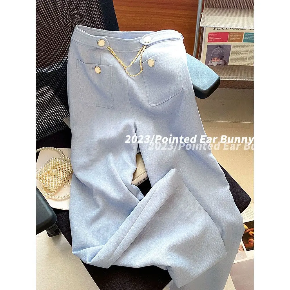 Summer Cropped Blazers Pants Two-piece Set for Women Fashion Short Sleeve V-neck Jacket High Waist Trousers 2pc Suit Office Lady