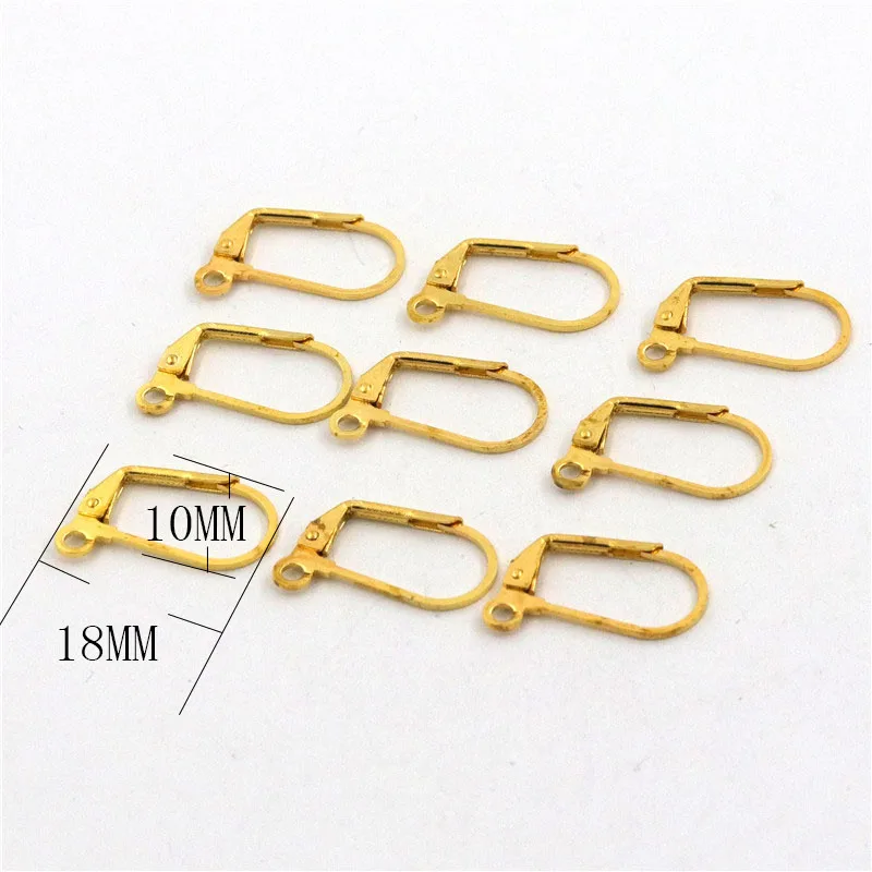 100 stücke Ohr Draht Basis Einstellungen Anschlüsse Gold Farbe Französisch Ohrring Haken Für Schmuck Machen DIY Schmuck Zubehör Großhandel