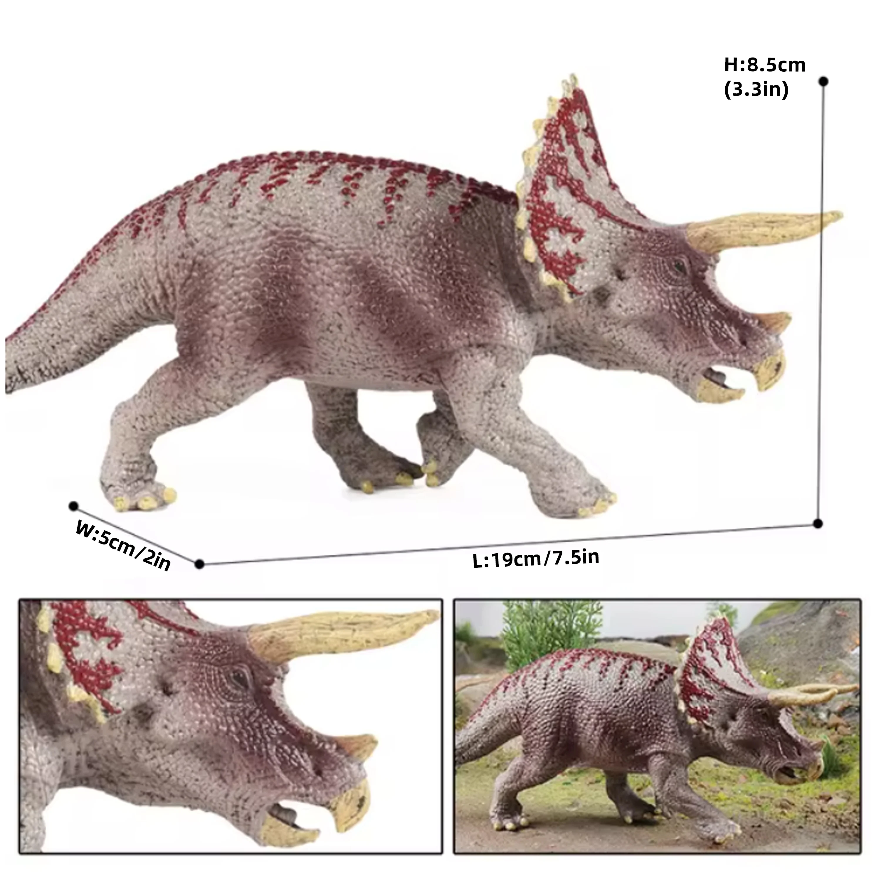 12inch Jurassic Large Triceratops Static Model Jurassic Park Movie Decoration Collect Halloween Christmas Birthday Gift Kids Toy