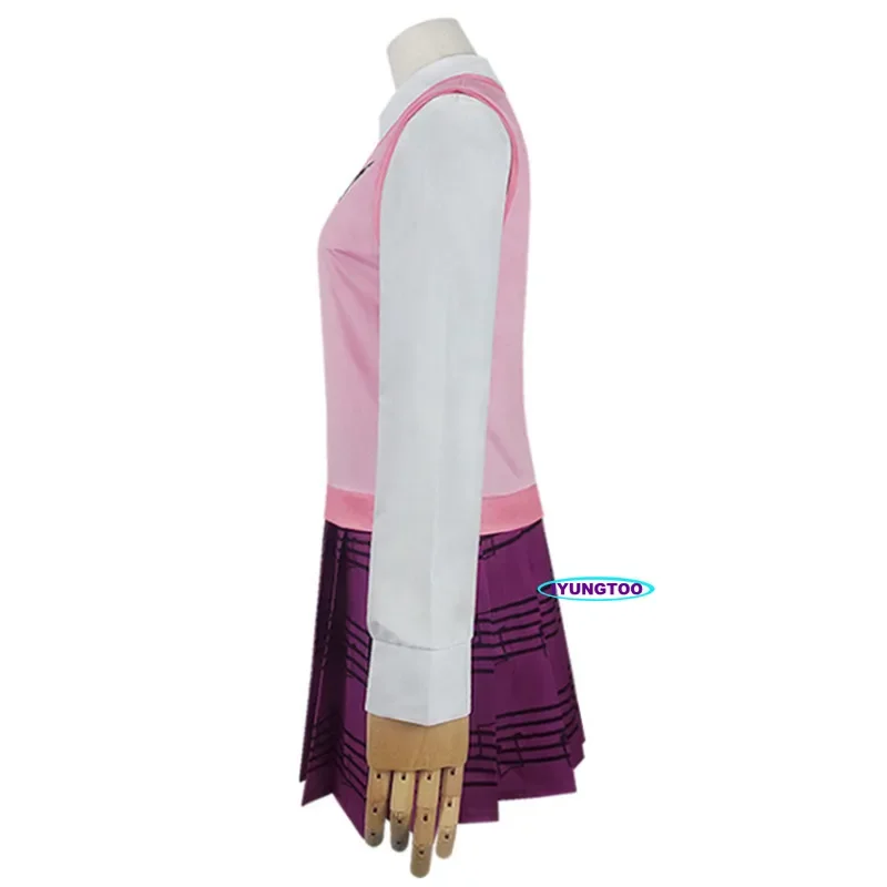 Danganronpa V3 kaade Akamatsu disfraces de cosplay para mujer, vestidos de anime, camisa, chaleco, falda, calcetines, uniforme escolar JK para niña