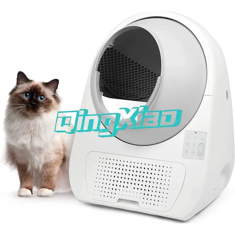 Fully Automatic See Through Litter Box Enclosed Extra Large Anti Splash Odor Control Smart Self Cleaning Cat Toilet With Pedal