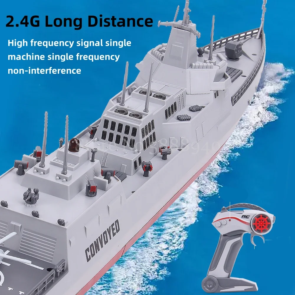 Inteligentna łódź sterowanie radiowe 2.4G 60CM duża wodoodporna konstrukcja podwójny silnik zdalnie sterowana łódka RC niszczyciela