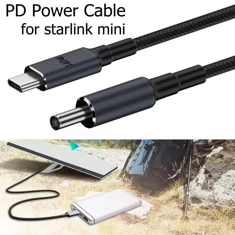 For Starlink Mini USB Type C to DC Cable PD140W Fast Charging Portable Power Reliable And Compact 140W PD Power Bank