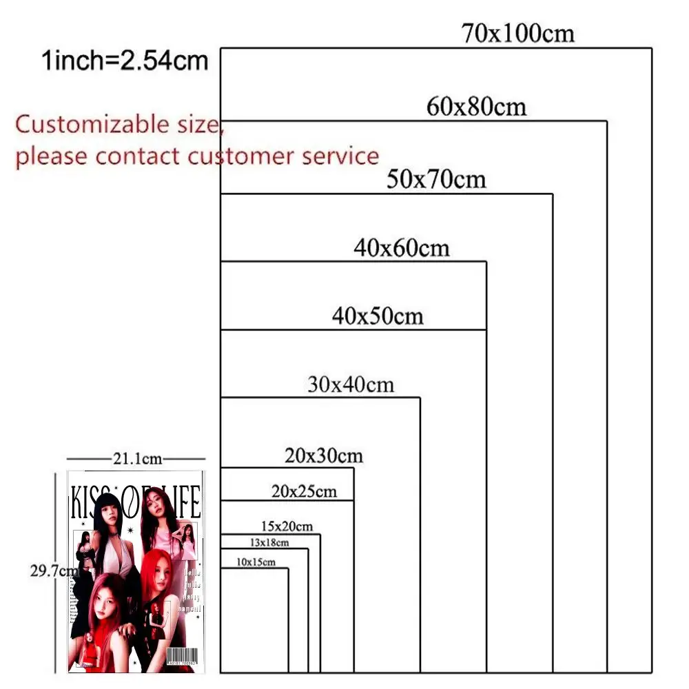 ملصق HD أنيمي موضوع ساخن المغني/OST/فيلم مقاوم للماء عصا ذاتية ديكور المنزل Kpop فتاة مجموعة قبلة الحياة