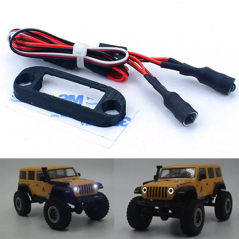 SCX24 LED symulacja Angel Eye reflektor do 1/24 gąsienica RC oś samochodu SCX24 AXI00002 AXI00005 JEEP Wrangler części zamienne