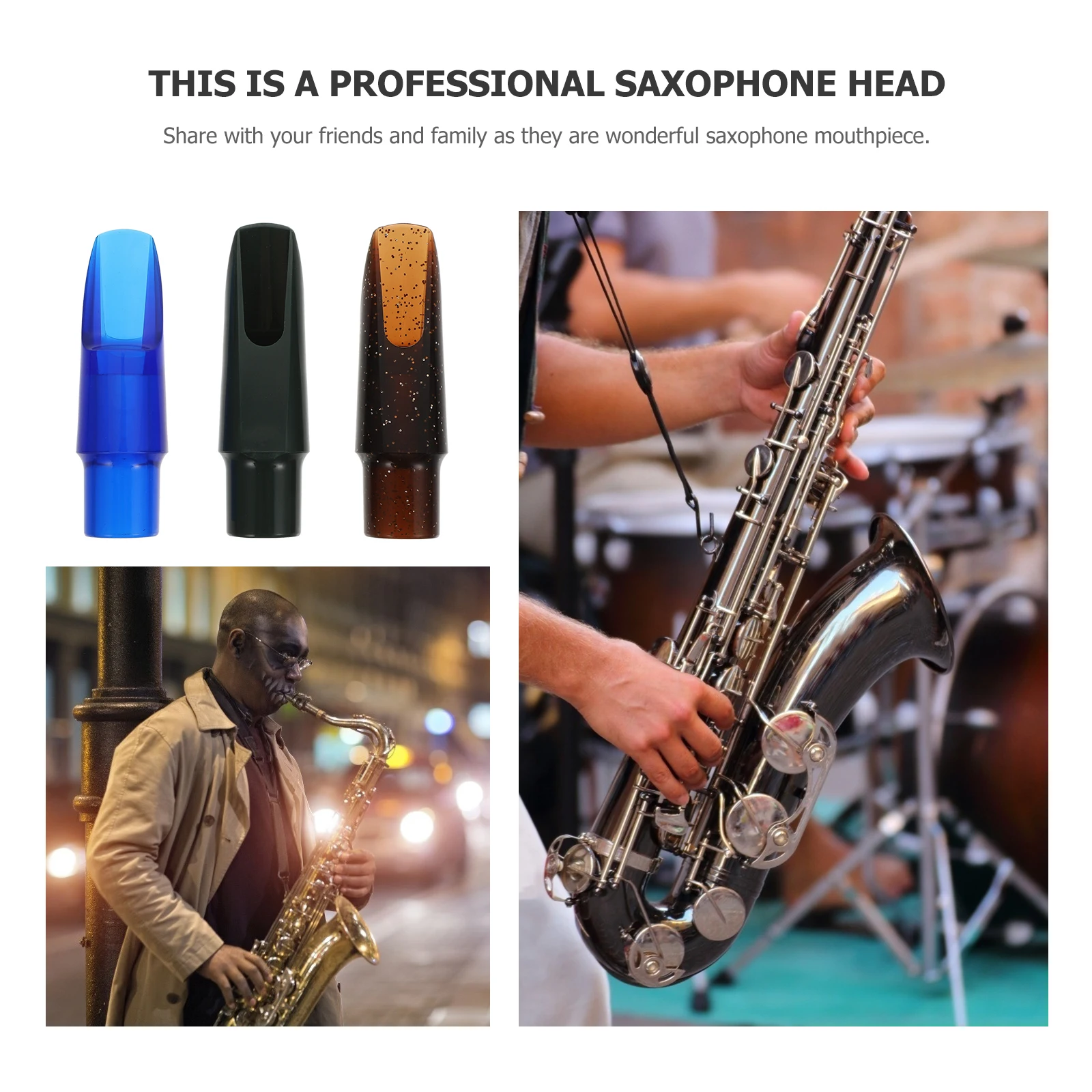

3Pcs Plastic Saxophone Mouthpieces Airtight Performance Mouthpiece Replacement For Alto Saxophone Accessories